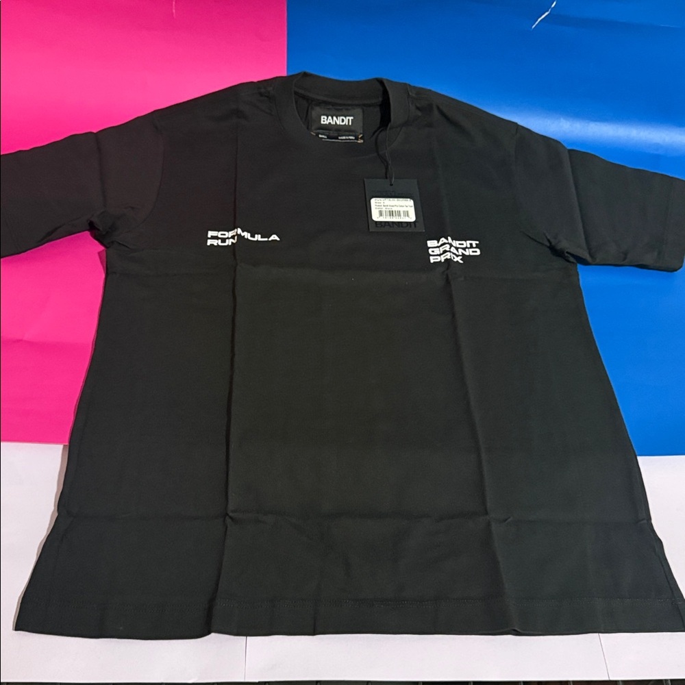 NWT Bandit Running Grand Prix "Formula Run" Cotton Tee Black Small